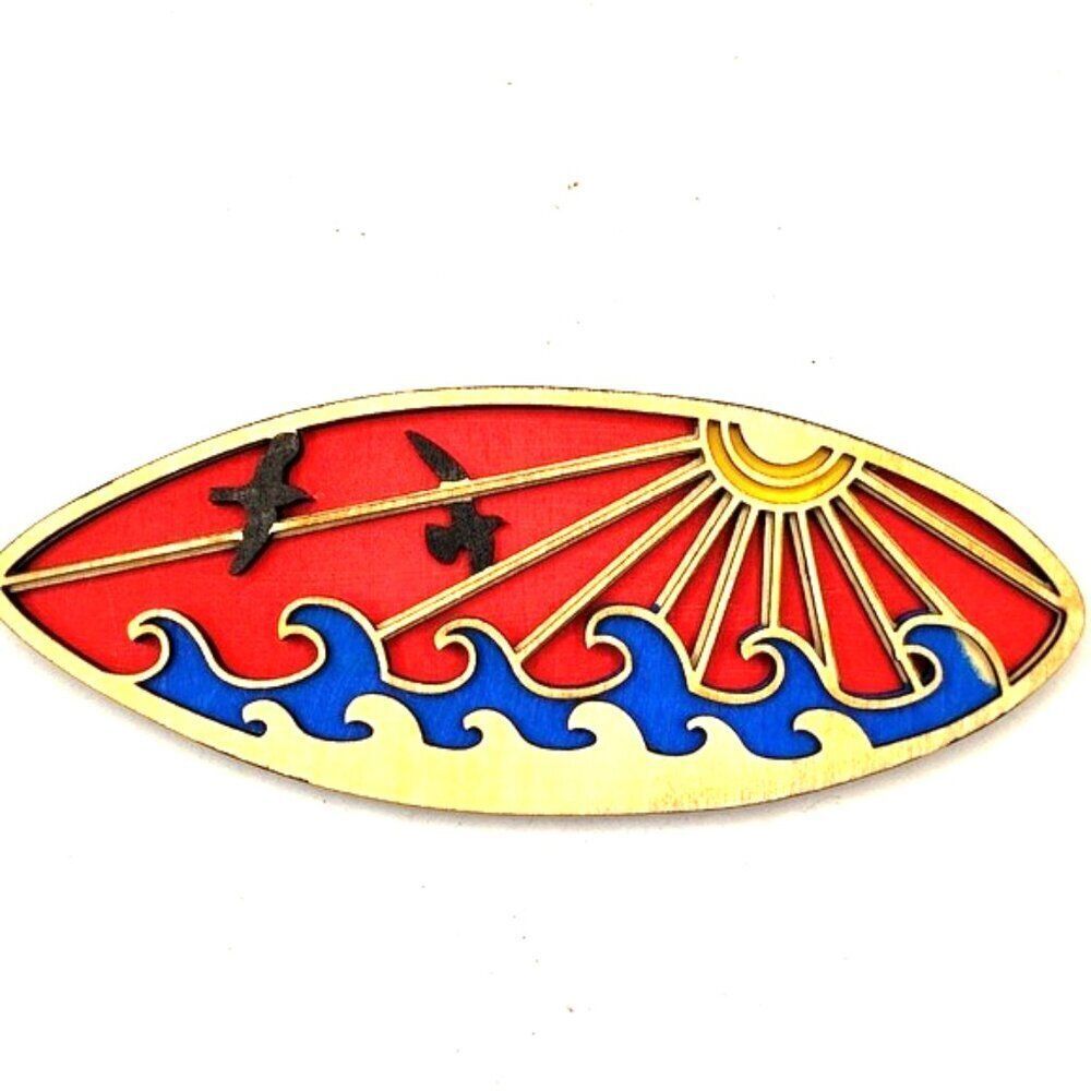 3D Laser cut multi-layered Surfboard magnet